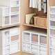 Straw Bear drawer-type storage box can be stacked for wardrobe storage, layered storage box, home clothes storage box, underwear storage box, depth 53, width 30, height 25cm, transparent white, affordable single package
