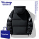WASSUP UOSNE Chaqueta de plumón oficial de la marca de moda para hombres y mujeres en invierno Estilo americano Sin lavado Chaqueta de cuero PU 90 con plumón de pato Chaqueta piloto para hombres 9227 beige albaricoque (90% plumón de pato) S (recomendado 90-110 Jin Jin equivale a 0,5 kg)