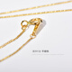 Golden fork Seoul k gold pure 14k gold Korean necklace four-claw green zircon rectangular pendant necklace clavicle chain