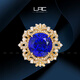 LAC New Product Laura Magic Mirror High Jewelry Royal Blue Tanzanite Ring Women's 18K Gold Dual-Use Model Tanzanite (Dual-Use Model) Selected 16.940 Carat/GUILD/Ready Stock