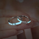 Cai Leia Star and Moon Luminous Couple Rings Pair of Luminous Rings for Men and Women Rings for Couples Valentine's Day and Chinese Valentine's Day Gifts for Men and Women Couples with Adjustable Openings