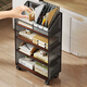 Julihui workstation storage rack removable multi-layer book and file organization desk simple storage rack desk simple bookshelf black teak board with wheels