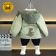 G.DUCKKIDS Little Dinosaur Jacket Boys New Trendy Brand Thin Children's Jacket Gray (Tip-footed Dragon Style) 100