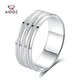 Aido diamond solid platinum ring men's pt950 platinum ring wide face large plain ring 15# 10.0-10.2g width about 7mm