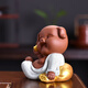 Tea pet Lucky Pig high-end home purple sand cute desktop entrance hall decorations tea table tea table tea set accessories Lucky Pig set of four