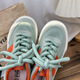 Blue screen shoes for women 2024 new spring and autumn niche design sense shell toe shoes for women thick sole white shoes versatile women's shoes Pink (1098) 35
