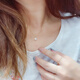 Fujiu Korea imported pure 14K gold small pendant sparkling zircon simple pendant necklace matching clavicle chain for women separate pendant without chain pure 14K gold