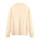 BUBBLE ORANGE parent-child knitted sweater, whole family outfit, autumn and winter mother-daughter clothing, a family of three or four, popular on the street, fashionable internet celebrity, high-end white apricot color parent-child outfit, 175-M size (recommended weight 105-120 Jin Jin is equal to about 0.5 kg)