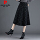 Pierre Cardin Woolen Skirt Women's 2024 Autumn and Winter New Midi-Length Skirt Large D Size Women's A-Line Skirt Pleated Skirt Winter Skirt Skirt Women 5091# Geometric Pattern M Recommendation 105Jin Jin is equal to 0.5kg within