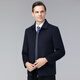 Hengyuanxiang 100% Wool Jacket Men's Spring Autumn and Winter Middle-aged Men's Dad's Clothes Leading Cadres Casual Woolen Wool Jacket Navy Blue Zipper Style L (175)