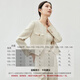 Shandubila's new high-end, fashionable and elegant round-neck top, slim pleated wide-leg pants suit, apricot M