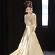 Li Baixin champagne color choir dress performance evening dress female host adult conductor uniform stage competition performance clothing champagne color L recommended 100-110Jin Jin equals 0.5 kg