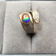 Ancient Canadian new other/other natural crystal/semi-precious stone gold ring ammolite stone ring
