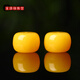 Chengyuanxiang CREORISETIN natural amber beeswax old-type beads single beads round beads large pier small donut cake loose beads accessories cultural toys bracelet 16 x 14mm chicken fat yellow each