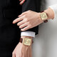 
Julius watch women's fresh and simple square calendar window fashionable waterproof quartz belt couple watch men's watch women's watch 1392 women's watch - A light gold