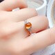 Pu Lian 925 sterling silver inlaid with natural citrine ring ring for women open ring topaz women's ring 1.5 carat ring silver jewelry
