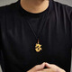 Puli Gold Twelve Zodiac Dragon Pendant Pure Gold Silver-covered 999 Necklace for Men and Women Five-clawed Golden Dragon Non-fading Pendant Fei Long in the Sky Pendant + Black Rope