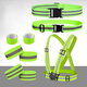 Reflective vest for night running, bicycle, night riding, reflective strap-type elastic reflective vest set, 1 strap + 2 arm straps + storage bag
