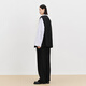 AUM (AUM) easy suit AUM 2025 spring new wool suit vest top black wide-leg pants black wide-leg trousers S