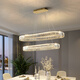 XMSJ Light Luxury Crystal Wohnzimmer Restaurant Kronleuchter LED Creative Atmospheric Bar Long Bankett Esszimmer Licht 2025 Neues Modell 1W 6623-80 cm-wuji Dimming