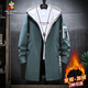 ROMON Men's Windbreaker Mid-Length Korean Style Trendy Loose Spring and Autumn Casual Men's Jacket Army Green M