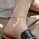 Fat Donglai's same style 18K gold anklet for women with double bells AU750 rose gold that will ring enough K gold double bell anklet