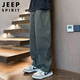 
JEEP SPIRIT Jeep Pants Men's Spring and Summer Casual Pants Men's Loose Straight Wide Legs Trendy Scimitar Working Pants Sports Pants
