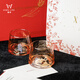 Xiwu Glass Wine Glass Crystal Mount Fuji Whiskey Glass Internet Celebrity Cup Gift Box Set Housewarming and Wedding Gift Crystal Mount Fuji Cup-Coral Pink 4 Pack