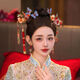 Lingchuan new bride Xiuhe headdress flower tassel butterfly high-end hairpin Xiuhe suit wedding Chinese dragon and phoenix jewelry headdress set ear clip