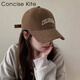 CONCISE KITE hat women's and men's baseball cap sun protection large head circumference sunshade peaked cap outdoor sports spring and autumn versatile embroidery Korean version CK-brown M hat circumference adjustable (54-58cm)