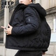 JEEP SPIRIT Jeep Down Jacket Men's Short Autumn and Winter Men's Down Jacket Warm White Duck Down Jacket Men's Black 2XL