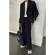 Xinghelai blazer men's Korean style business casual suit black shoulder pad small suit handsome boy trendy black shoulder pad jacket + small pants XL 125-140Jin Jin equals 0.5 kg