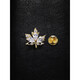 WOUG gold store style light luxury maple leaf brooch men's corsage suit pin crystal badge simple and elegant white zircon one