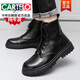 CARTELO autumn real cowhide Martin boots men's inner height increase of 12cm10cm high-top British style ins medium-top work boots breathable