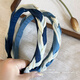 Morning Star High Headband Women's 2025 New Denim Twist Headband Autumn and Winter White Hair Card Network Infrared Headband Headband Light Blue Braided Headband