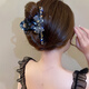Zhuo Keke Full Diamond Bow Large Clip Women's 2025 New High-End Back Head Hair Shark Clip Temperament Hair Clip Headwear Full Diamond Bow-Grasp Black