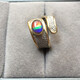 Ancient Canadian new other/other natural crystal/semi-precious stone gold ring ammolite stone ring