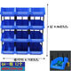 Vinoa plastic combined parts box material box component box screw box classification storage box oblique plastic box shelf 12 blue single size 40*25*16 cm