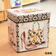 Chenzhi Shangpin retro printed coated storage stool storage box multi-functional covered folding storage stool shoe stool storage stool iron tower 30*30*30cm
