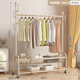 Yiga floor-standing clothes hanger floor-standing clothes rack coat rack bedroom storage rack removable cream white double layer 120cm