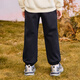 Mini Bala mini parent-child jumping pants for boys and girls autumn and winter fleece trousers black 90001 130