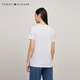 TOMMY HILFIGER Summer Women's Pure Cotton Casual Commuter Embroidery Lightweight Base Solid Color Round Neck Short Sleeve T-shirt 76J4880 White YCI M (Recommended: 110-120Jin [Jin equals 0.5 kg])