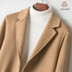 DK High-High Galg Men's 100% Woolen Coat Breakbreaker de viento para hombres sobre la chaqueta de rodilla Negocio de lana a doble cara Camel Gold Camel XL
