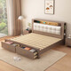 
Yu Feiqi Nordic Solid Wood Bed Double Bed Multi-function High Box Night Light Storage Charging Bed 9901# Bed + Environmentally friendly Brown Pad [0 Glue] 1.5*2.0m (high box with tail withdrawal)