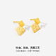 Saturday Fu 5G craft pure gold earrings for women, Pianpian is you A099566 pair, about 1.21g, birthday gift