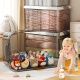 Straw bear storage box large thickened household clothes quilt toy storage box snacks desktop storage box book box transparent tea 8L [28*18.5*16.5cm]