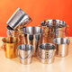 Detif Internet celebrity ice bucket commercial stainless steel portable small ice bucket KTV bar champagne bucket red wine beer household thickened (natural color) 13CM portable-snack bucket (1L)