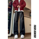 7 productos de alta gama, jeans de micro-carne, estilo de primavera y verano para hombres, pantalones largos de ancho de piernas municipales de High street estadounidenses, HCFS-1019 Retro Blue L