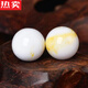 SNQP raw ore non-optimized white flower honey single beads white beeswax round beads amber gold porcelain white loose gold beads 6MM carefully selected each bead