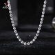 Aido diamond platinum necklace for men, elegant pt950 platinum laser round bead chain, thick and domineering plain chain, weight 35.38g, length 62cm, thickness about 6.0mm,